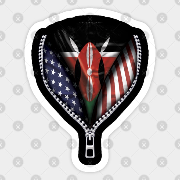 Kenyan Flag  Kenya Flag American Flag Zip Down - Gift for Kenyan From Kenya Sticker by Country Flags